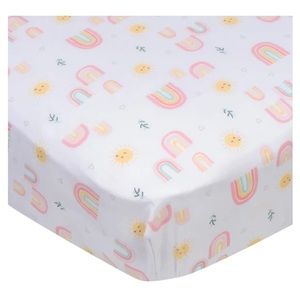 Girls Rainbows Fitted Crib Sheet